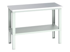 Bott 41003676.16V Cubio Adjustable Bench with Shelf, Stainless Steel Clad Top 1500 x 750mm