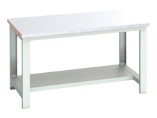 Bott 41004171.16V Cubio Bench with Half Shelf, Steel Clad Top 1500 x 900mm