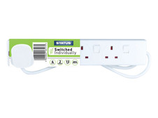 Status International® S4WSS2MCP9 Extension Socket Switched 4 Way 2m White