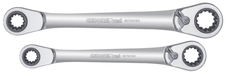 Gedore 3300900 R07501002 double ring ratchet spanner set 63 various width across flats 2 pieces