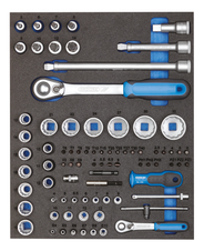 Gedore 2957191 TS CT2-D19-D20 socket wrench assortment 1/4" 1/2" in 2/4 check tool module