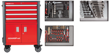 Gedore 3301689 R22041004 Tool set in workshop trolley WINGMAN red 129 pieces