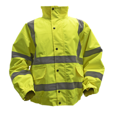 Sealey 802XL Worksafe Hi-Vis Yellow Jacket with Quilted Lining, Elasticated Waist & Cuffs - X-Large