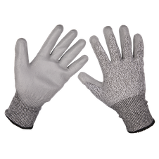 Sealey 9139L Worksafe Anti-Cut PU Gloves (Cut Level C), Large - Pair