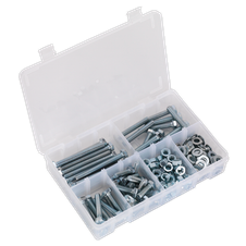 Sealey AB051SNW High Tensile Setscrew, Nut & Washer Assortment M8 220pc