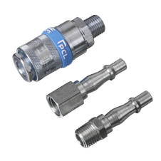PCL AC60 Air Tool Coupling Kit 1/4"BSPT 3pc