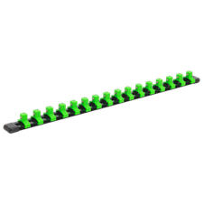 Sealey AK27053HV Premier Socket Retaining Rail with 16 Clips 3/8"Sq Drive - Hi-Vis Green