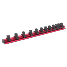 Sealey AK27083 Premier Magnetic Socket Retaining Rail with 12 Clips 3/8"Sq Drive