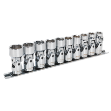 Sealey AK2710 Premier Universal Joint Socket Set 3/8"Sq Drive 10pc