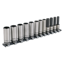 Sealey AK2744B Premier Black Deep Lock-On Socket Set 3/8"Sq Drive 12pc
