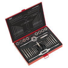 Sealey AK3028BSW Imperial Tap & Die Set Split Dies BSW 28pc