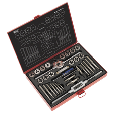 Sealey AK3033 Metric/UNF/BSP Tap & Die Set Split Dies 33pc