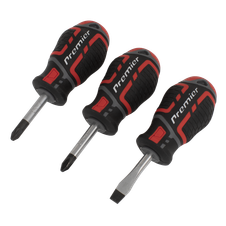 Sealey AK4328 Premier GripMAX Stubby Screwdriver Set 3pc