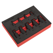 Sealey AK5525 Premier Low Profile Hex Impact Socket Bit Set 1/4" & 3/8"Sq Drive 9pc