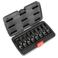 Sealey AK5604 Premier Spline Impact Socket Bit Set 1/2"Sq Drive 8pc