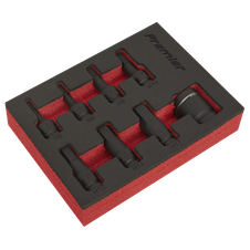 Sealey AK5620 Premier Hex Impact Socket Bit Set 3/8"Sq Drive 8pc
