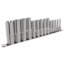 Sealey AK6114 Premier TRX-Star* Deep Socket Set 1/4", 3/8" & 1/2"Sq Drive E4-E24 14pc