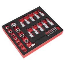 Sealey AK6193 Premier TRX-Star* Socket & Security Bit Set 1/4"Sq & 3/8"Sq Drive 29pc