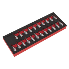 Sealey AK6243 Premier TRX-Star*/Hex/Spline Socket Bit Set 3/8"Sq Drive 22pc