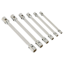 Sealey AK635 Premier Double Flexi-Head Socket Spanner Set 6pc