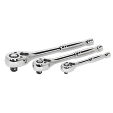 Sealey AK6672 Premier Pear-Head Ratchet Wrench Set with Flip Reverse 3pc