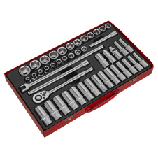 Sealey AK6941 Premier Socket Set 1/2"Sq Drive 46pc