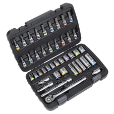 Sealey AK7915 Premier Socket & Socket Bit Set 3/8"Sq Drive 42pc