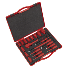 Sealey AK7941 Premier Insulated Socket Set 1/2"Sq Drive 20pc - VDE Approved