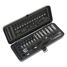 Sealey AK7970 Premier Black Socket Set 1/4"Sq Drive 32pc