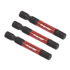 Sealey AK8239 Premier Hex Impact Power Tool Bits 6 x 50mm 3pc