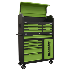 Sealey AP1080HVG Superline Pro Topchest & Rollcab Combination 12 Drawer & 1 Door Cupboard - Green