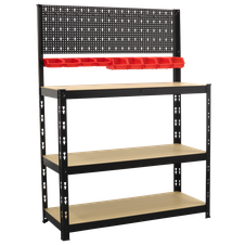 Sealey AP12601 Steel Workbench with Pegboard 1m