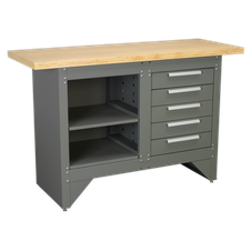 Sealey AP2030BB Heavy-Duty Workbench with 5 Drawers