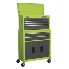 Sealey AP2200BBHV American Pro Topchest & Rollcab Combination 6 Drawer - Green/Grey