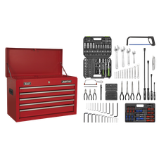 Sealey AP225COMBO American Pro Topchest 5 Drawer with 272pc Tool Kit - Red