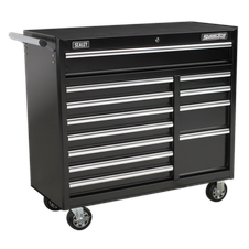 Superline Pro AP41120B Heavy-Duty Rollcab 12 Drawer - Black