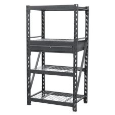 Sealey AP6372COMBO1 Heavy-Duty Racking Unit with 4 Mesh Shelves & Single Drawer 640kg Capacity Per Level