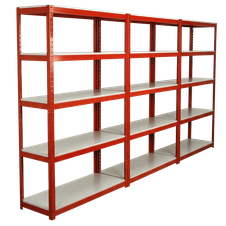 Sealey AP6500COMBO1 Racking Unit with 5 Shelves 500kg Capacity Per Level - Set of 3