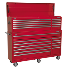 Sealey AP66COMBO2 Topchest & Rollcab Combination 23 Drawer with Ball-Bearing Slides - Red