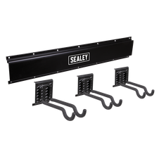 Sealey APHKIT11 Wall Mounting Storage Rail with Sports Equipment Hooks