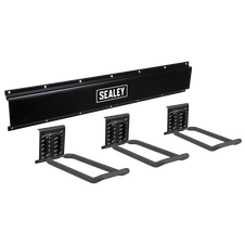 Sealey APHKIT7 Wall Mounting Storage Rail with 3 Closed End Hooks