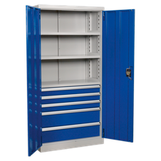Sealey APICCOMBO5 Premier Industrial Cabinet with 5 Drawers & 3 Shelves 1800mm