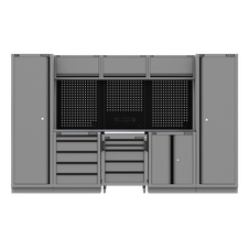 Sealey APMSBESTACK01SS Superline Pro Black Edition Storage System with Stainless Worktop 3.24m