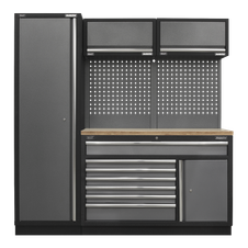 Sealey APMSSTACK09W Superline Pro Storage System with Pressed Wood Worktop 1.96m