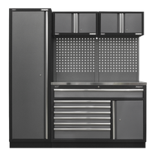 Sealey APMSSTACK10SS Superline Pro Storage System with Stainless Steel Worktop 1.96m