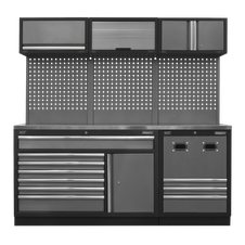 Sealey APMSSTACK14SS Superline Pro Modular Storage System Combo with Stainless Steel Worktop