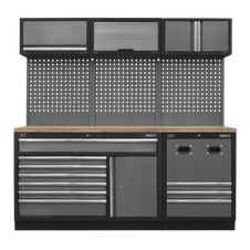 Sealey APMSSTACK14W Superline Pro Modular Storage System Combo with Pressed Wood Worktop