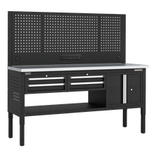 Sealey APMWB72COMBO1SS Superline Pro Modular Workbench with 4 Drawers & Cupboard Stainless Steel Worktop 1830mm