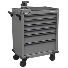 Sealey APMWS2COMBO Superline PRO Rollcab 6 Drawer with SG Swivel Base 100mm Vice
