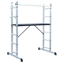 Sealey ASCL2 Scaffold Ladder 4-Way Aluminium - EN 131
